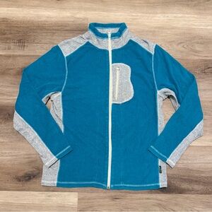 GOHEMP Tech Fleece Jacket  Unisex Size Small Blue/Grey